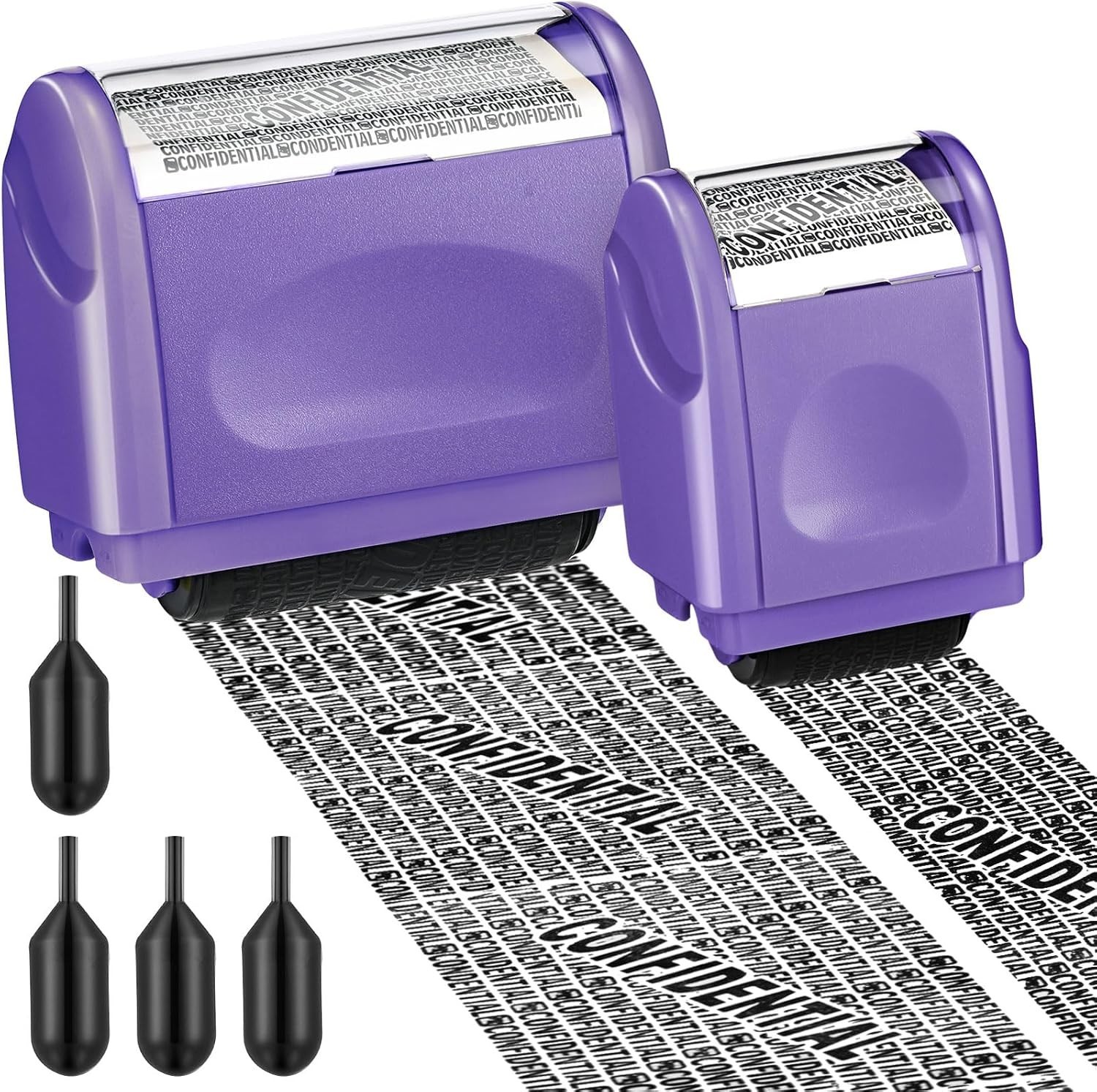 2 Pack Identity Protection Roller Stamps Identity Theft Stamp Confidential Ro...