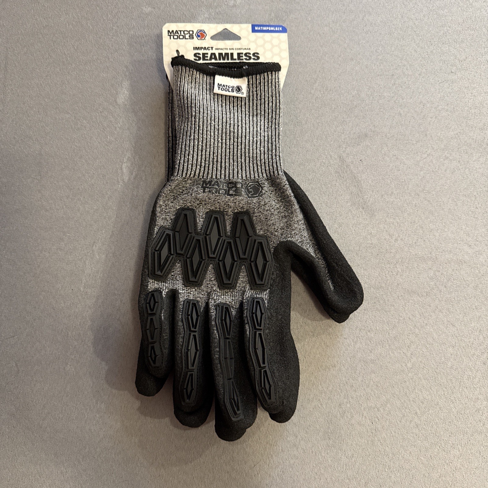 Matco Tools Impact Seamless Black Gloves - 2XL - MATIMPSMLS2X