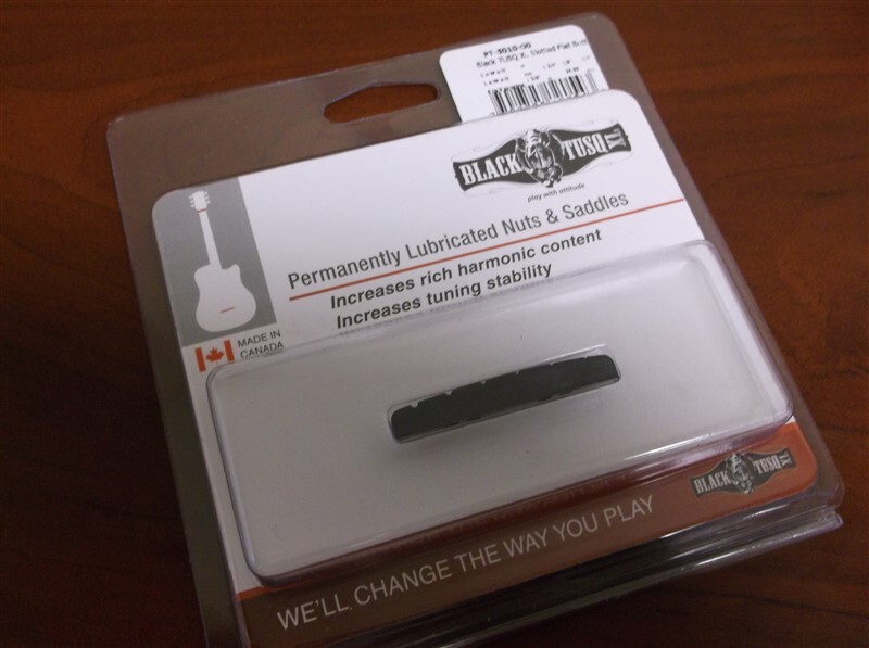 NEW - Graph Tech PT-5010-00 Flat Bottom Nut For Strat, BLACK TUSQ XL