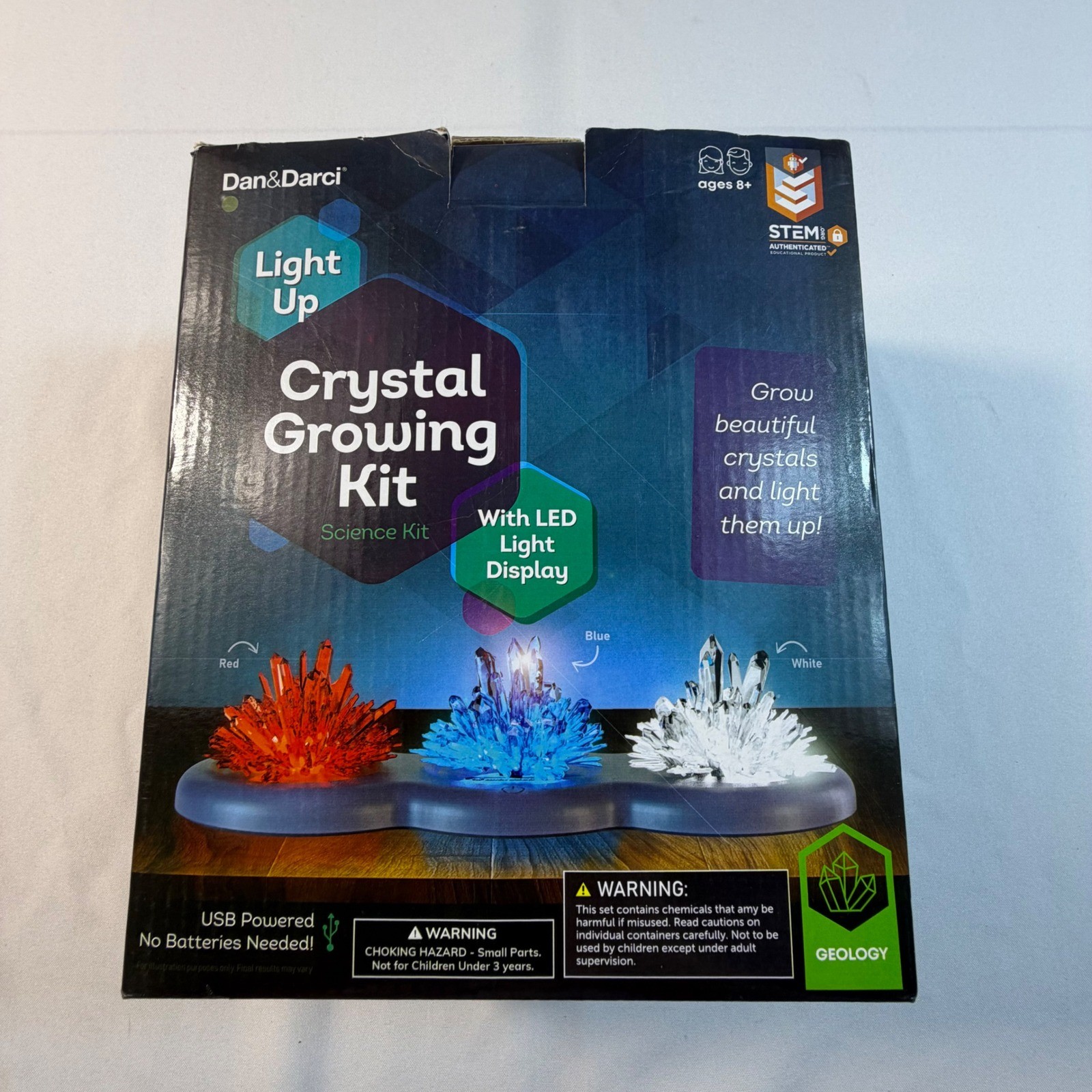 Dan&Darci Light Up Crystal Growing Kit STEM Science Geology Kit MINIEX