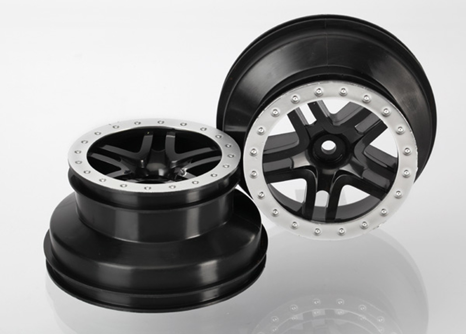Traxxas 1/10 Slash 2WD VXL * SCT Split-Spoke Wheels, Black/Satin Chrome * 5884