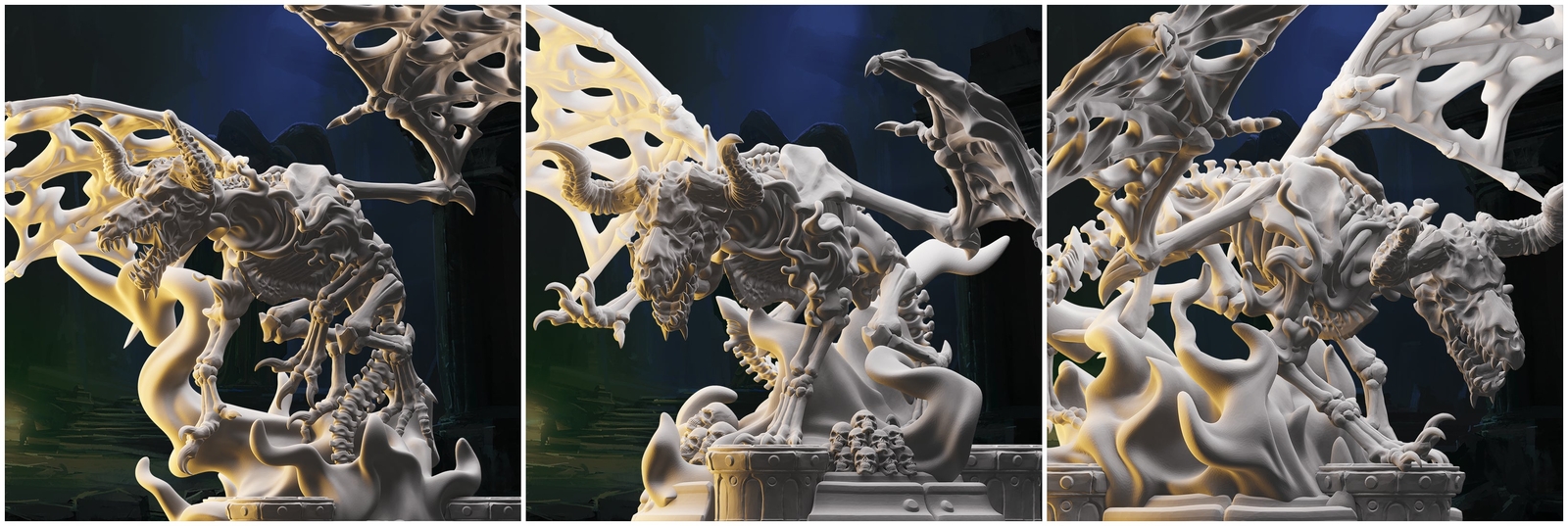 3D Printed Nafarrate Skeletons Army Bone Dragon Set 28mm 32mm D&D