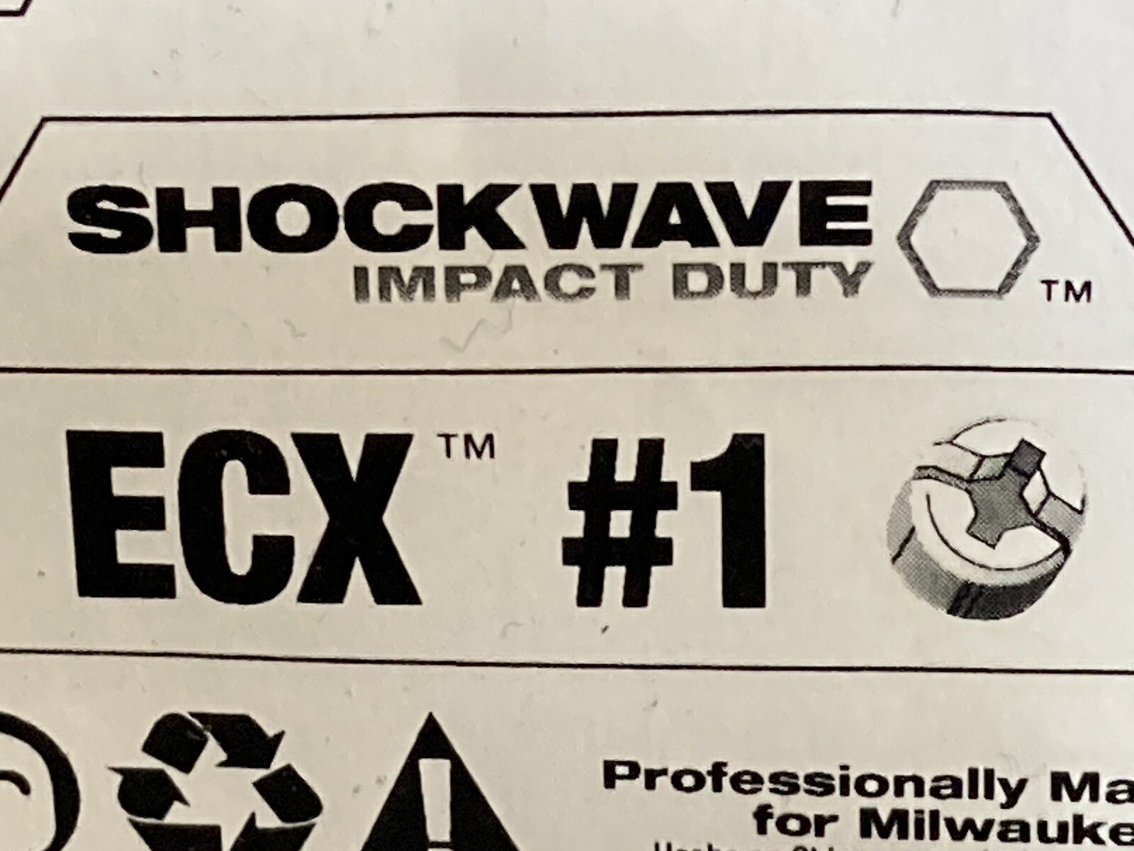 2pc Milwaukee Shockwave Impact Ecx #1 & #2 Insert Bits For Electrician Fasteners