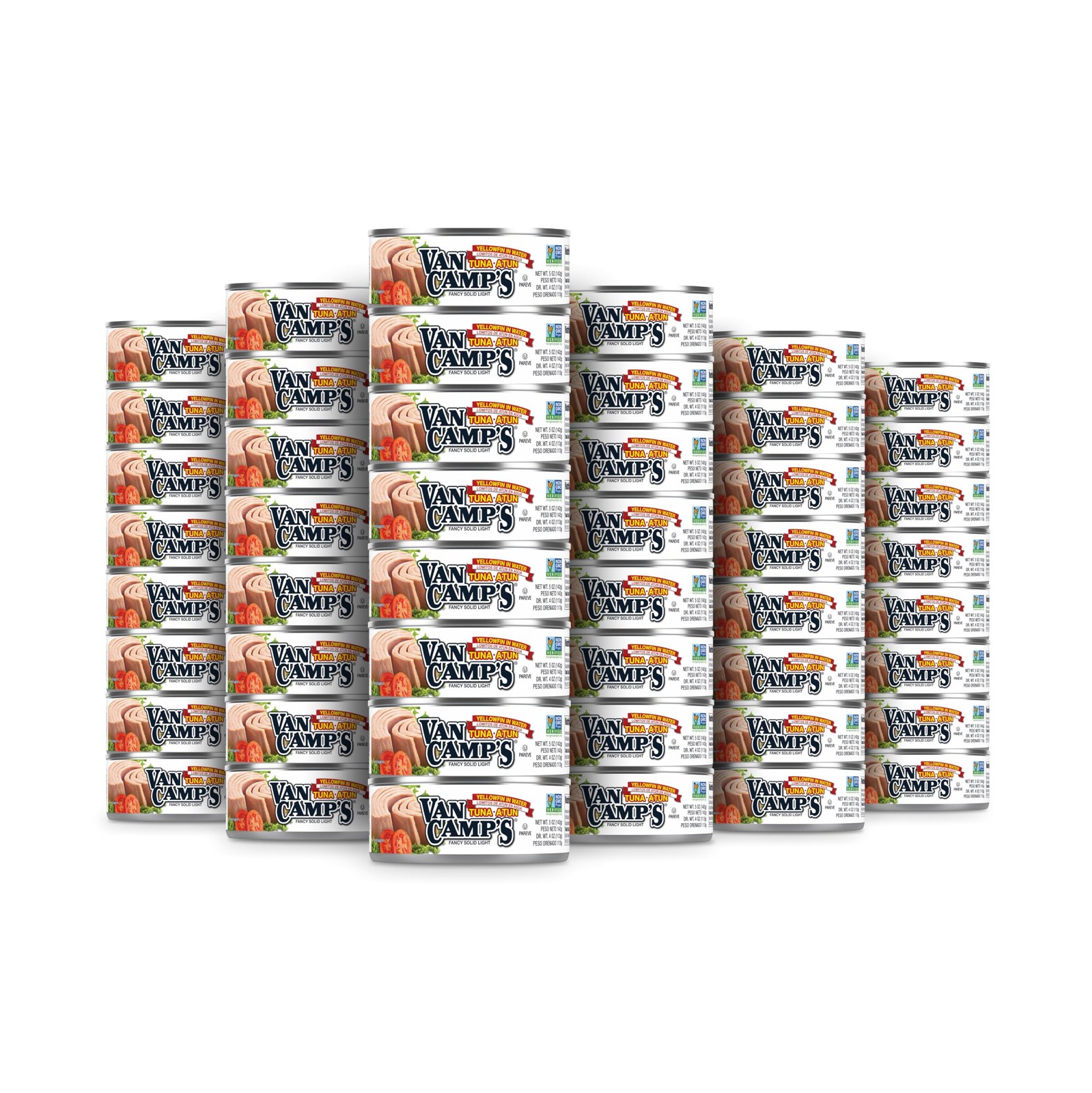 Wild Caught Yellowfin Tuna in Water, 5 oz. Can Pack of 48