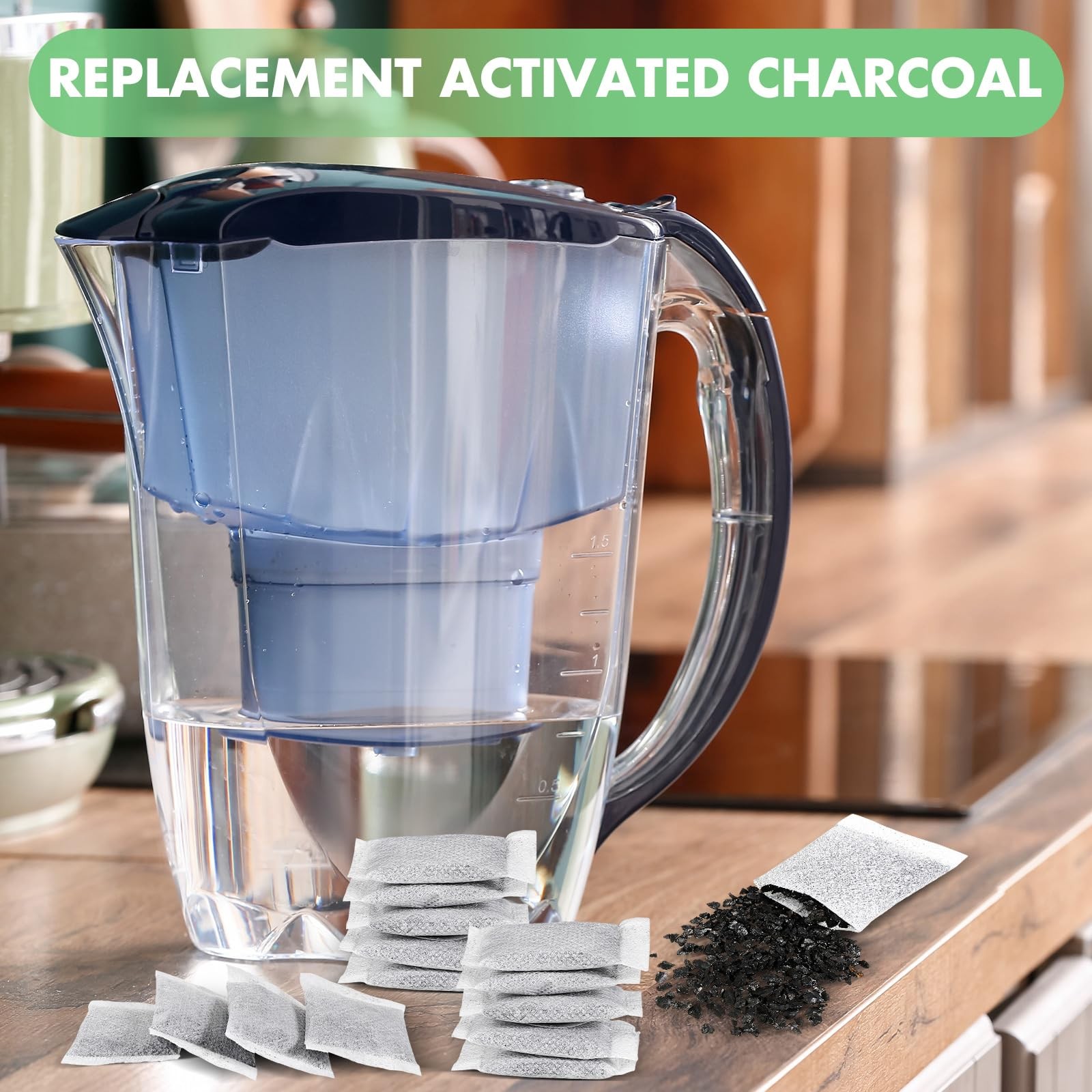 100 Pcs Activated Charcoal Water Filter Coconut Shell Distiller Filters Activ...