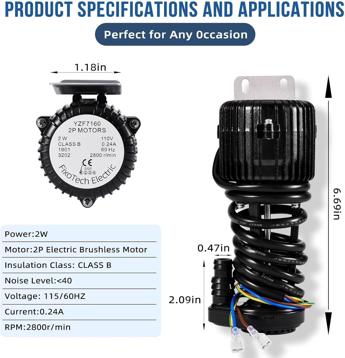 YSP2PJDVF1 Commercial Ice Maker Water Pump | Quiet 110V 2W Replacement Part Comp