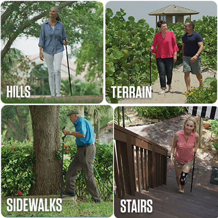 10 Levels Adjustable Collapsible Posture Correcting Cane Foldable Walking Cane