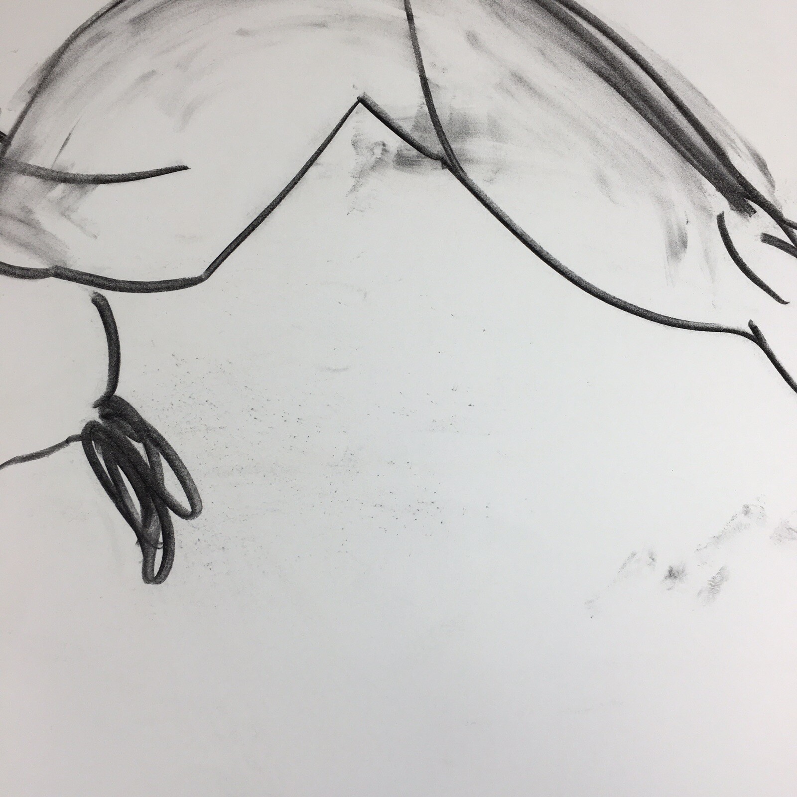 Kip Gresham Unsigned Original Charcoal Drawing Gymnast Curwen Archive #13