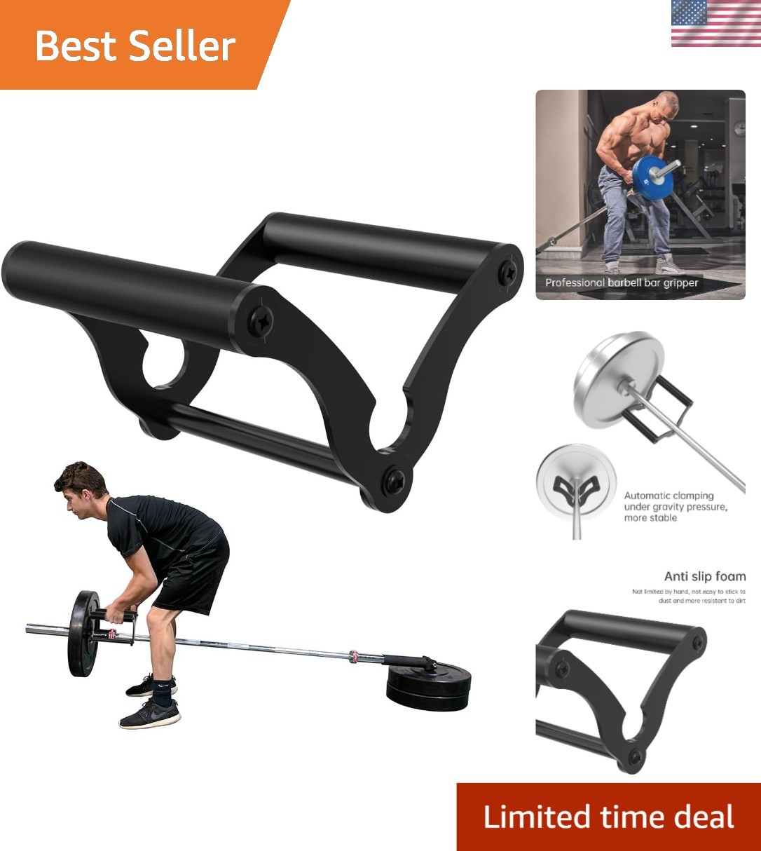 V Bar Landmine Handle Attachment for Barbell Bar, Solid Multi-Grip Landmine H...