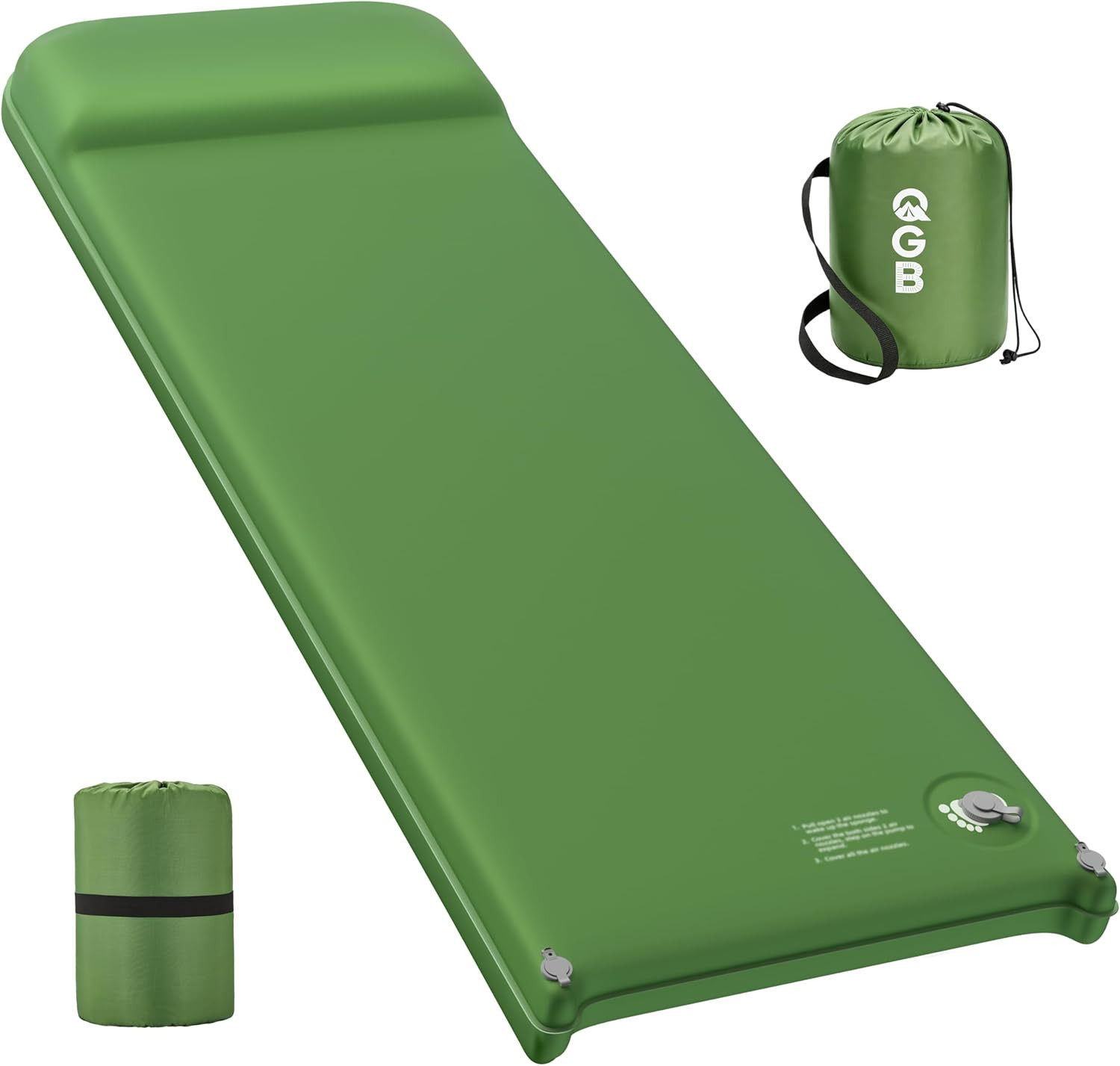 Memory Foam Camping Sleeping Pad, Foldable and Portable Self-Inflating Camping M