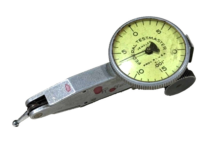 FEDERAL TOOLS TESTMASTER DIAL TEST INDICATOR, .001”, JEWELED, No. T-1, USA