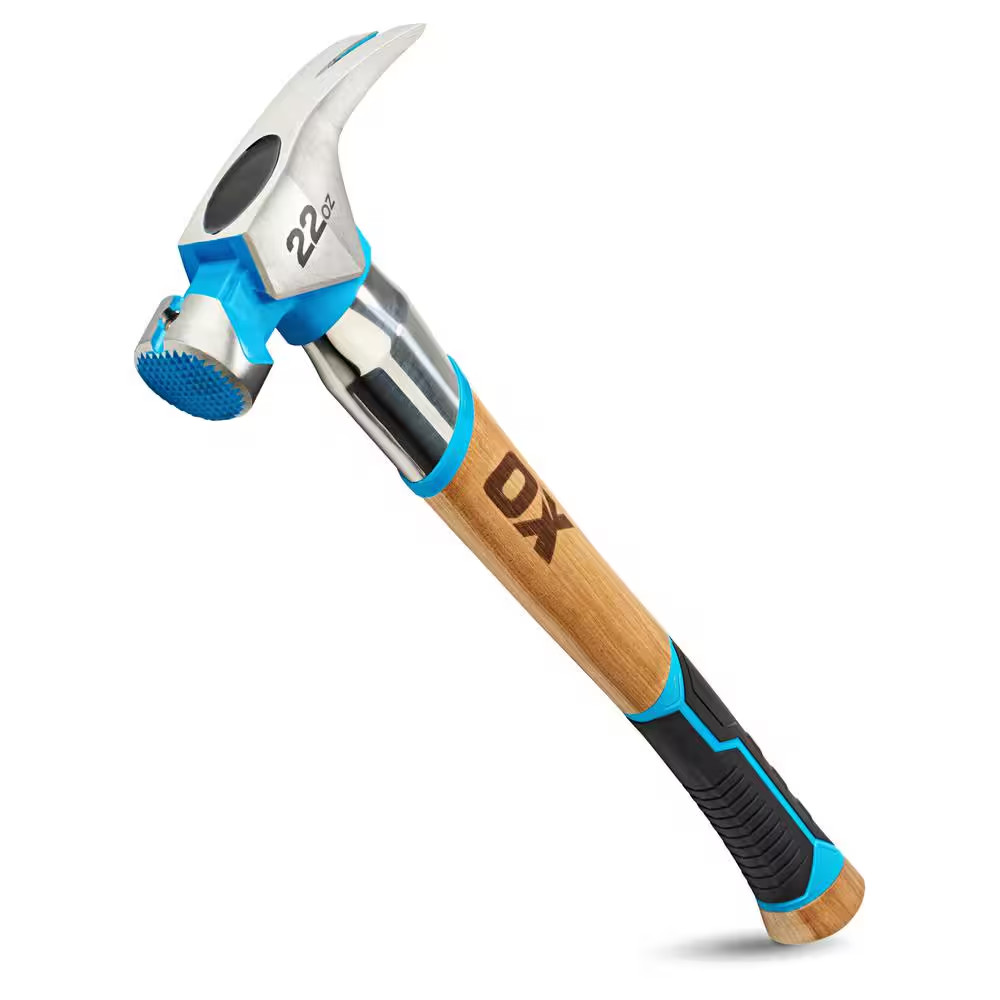 Pro 22 Oz. Milled Face Framing Hammer : Curved Hickory Handle W/ TPR Grip and St