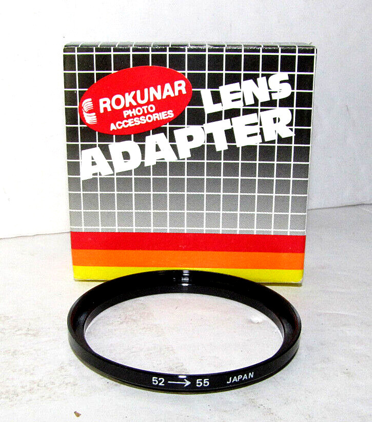 Vintage 52mm - 55mm Step Ring Photo Filter Adapter Rokunar NEW 1322t