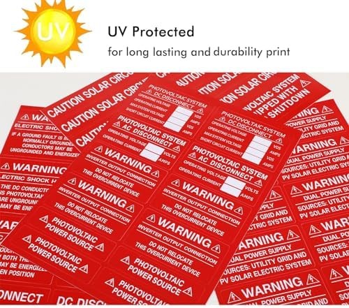 Solar PV System Labels Set