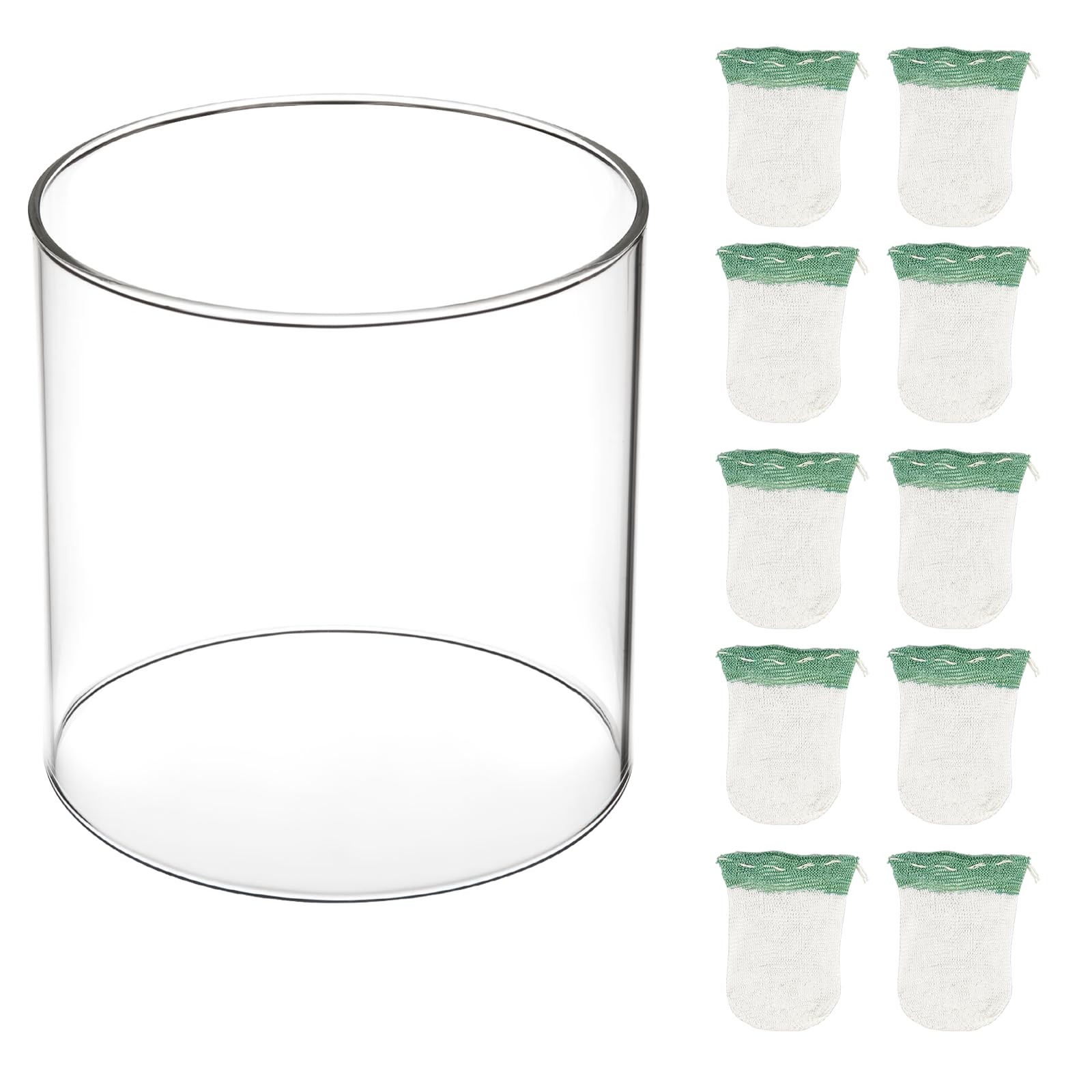 10-Pack Propane Lantern Mantles with Glass Globe: U-Shape & Standard Replacem...