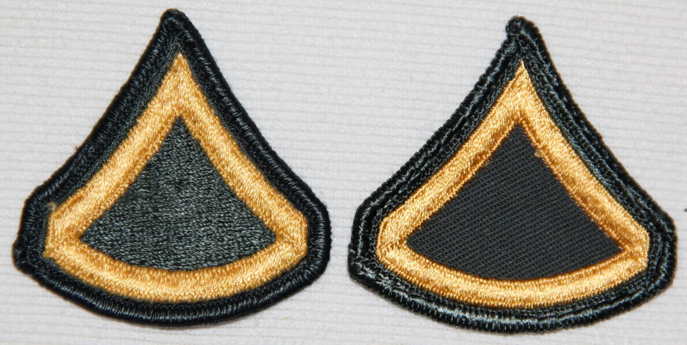VIETNAM ERA WOMENS SMALL SIZE E-3 PRIVATE FIRST CLASS STRIPES