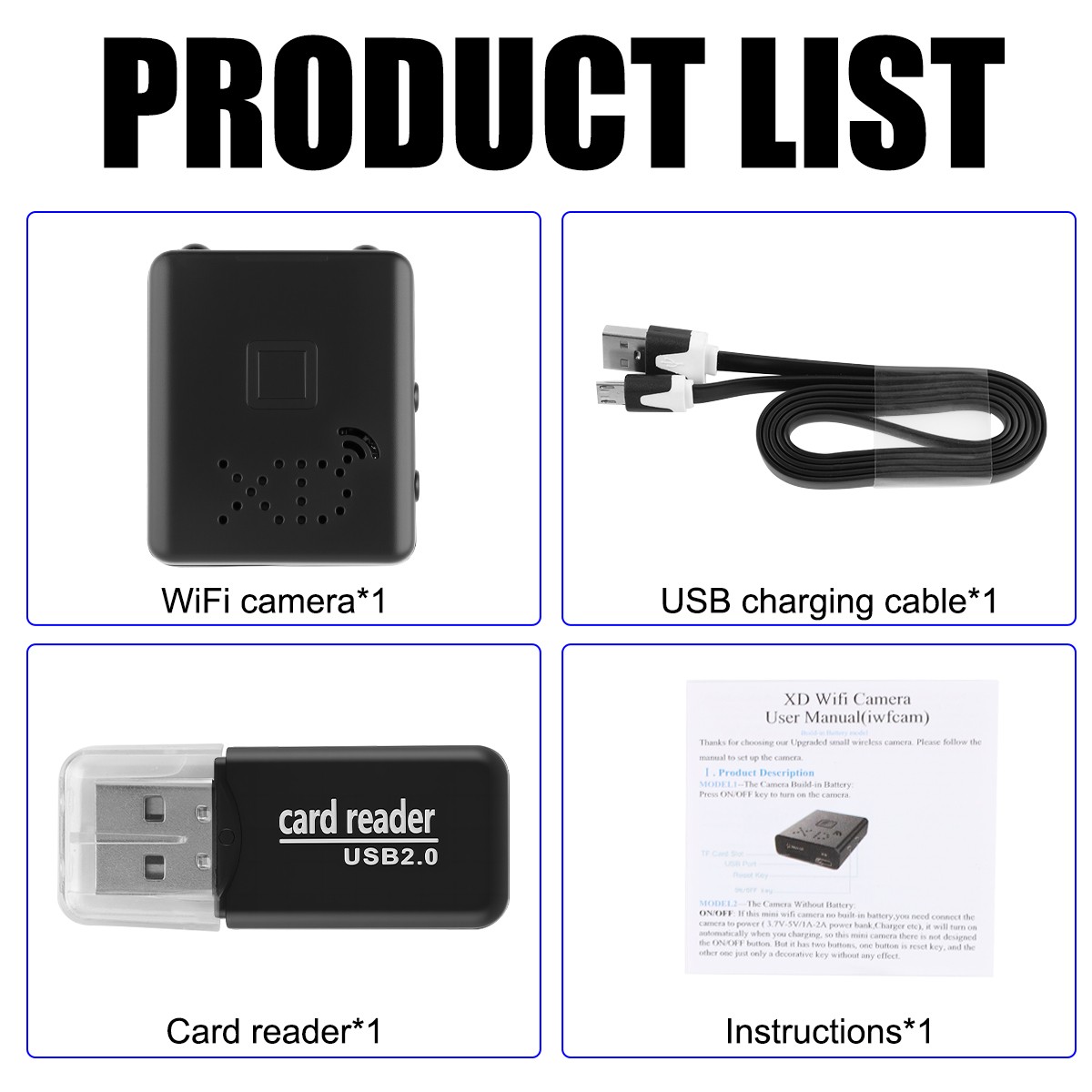 Small WiFi Security Camera 1080P No Battery Plug & Play Indoor Office