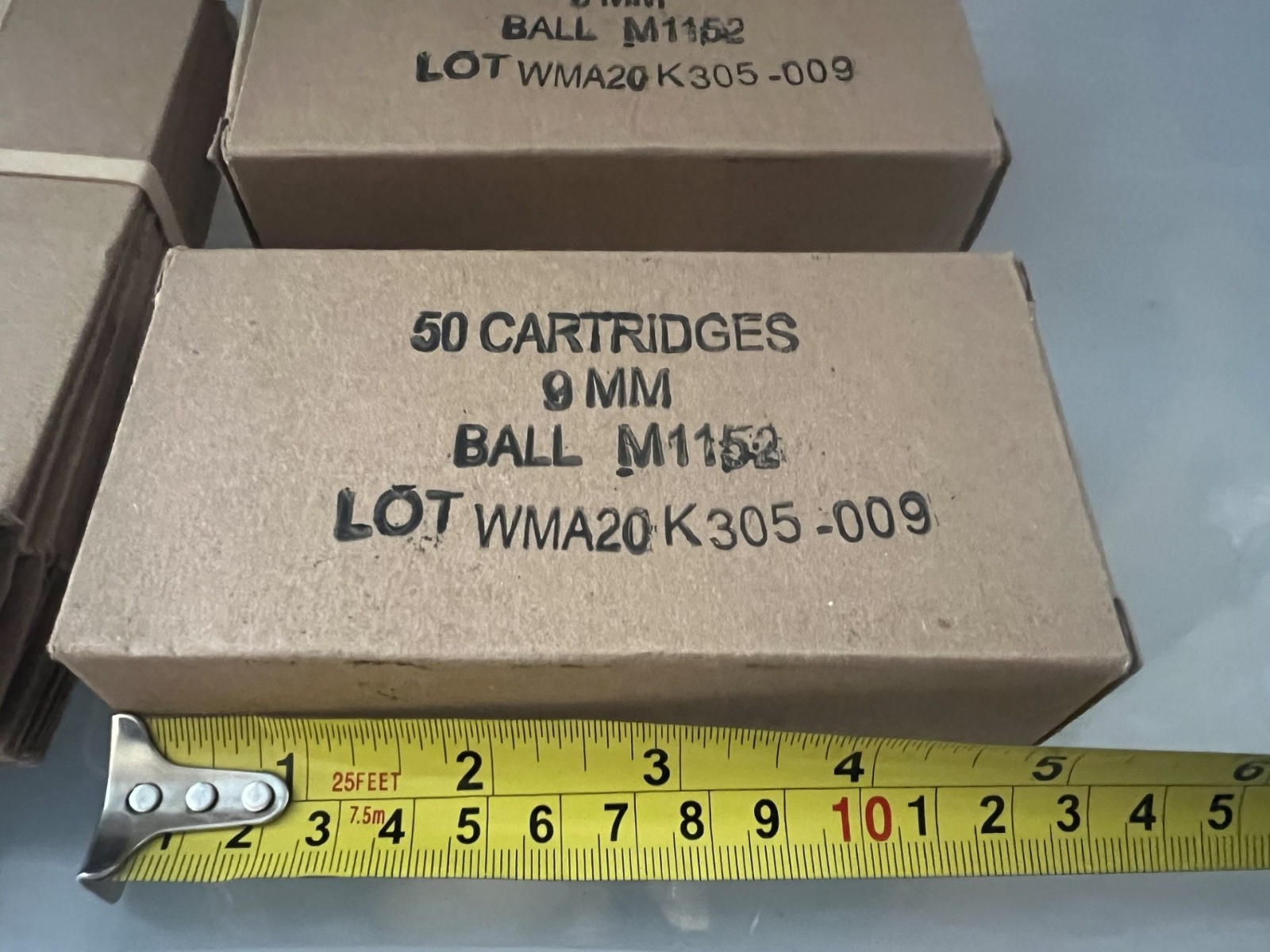 USGI Surplus 9mm Ball M1152 / 18 quantity  cardboard boxes for ammo,  low $