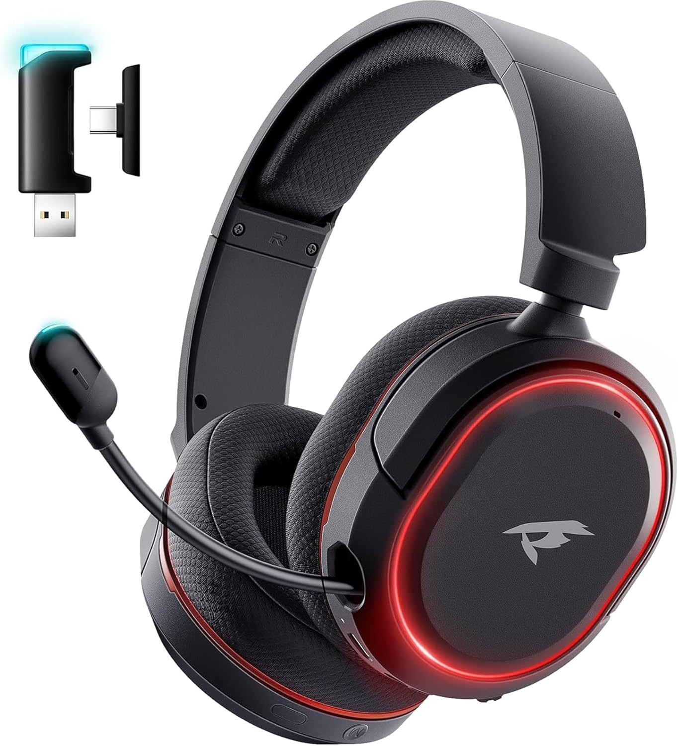 Wireless Gaming Headset, 7.1 Surround Sound, 2.4Ghz USB Gaming Headphones