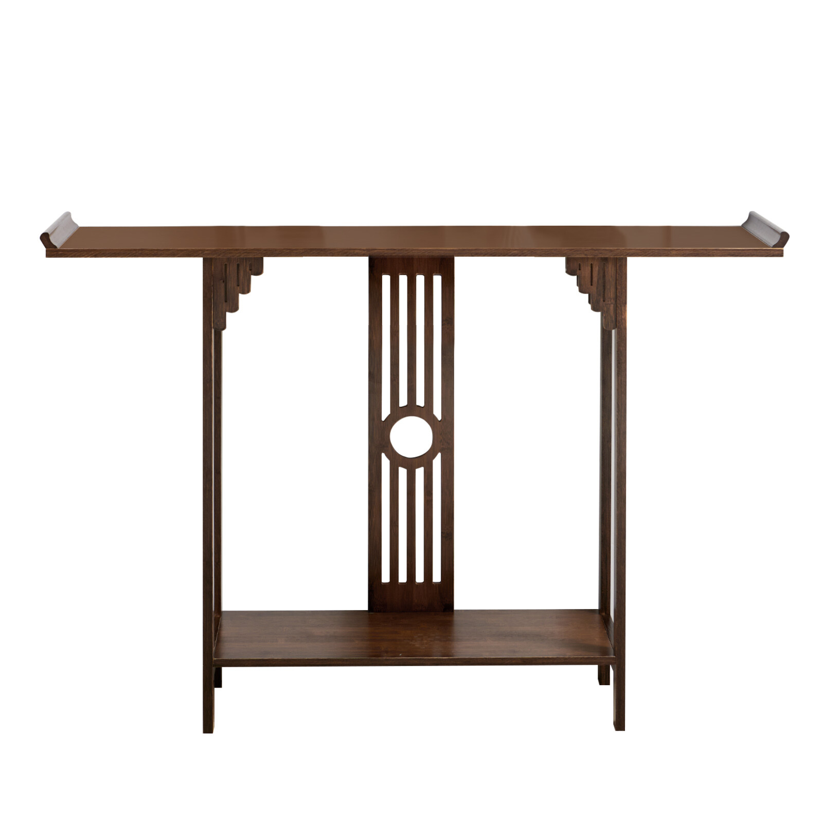 2-Tiers Long and Narrow Side Table Slim Accent Table HOT Versatile Bamboo Table