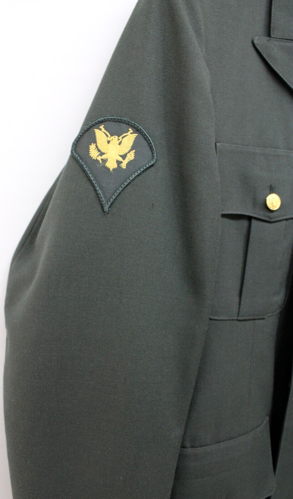 VTG US ARMY DRESS GREEN SUIT WOOL JACKET & PANTS JACKET 37 L / PANTS 36X29