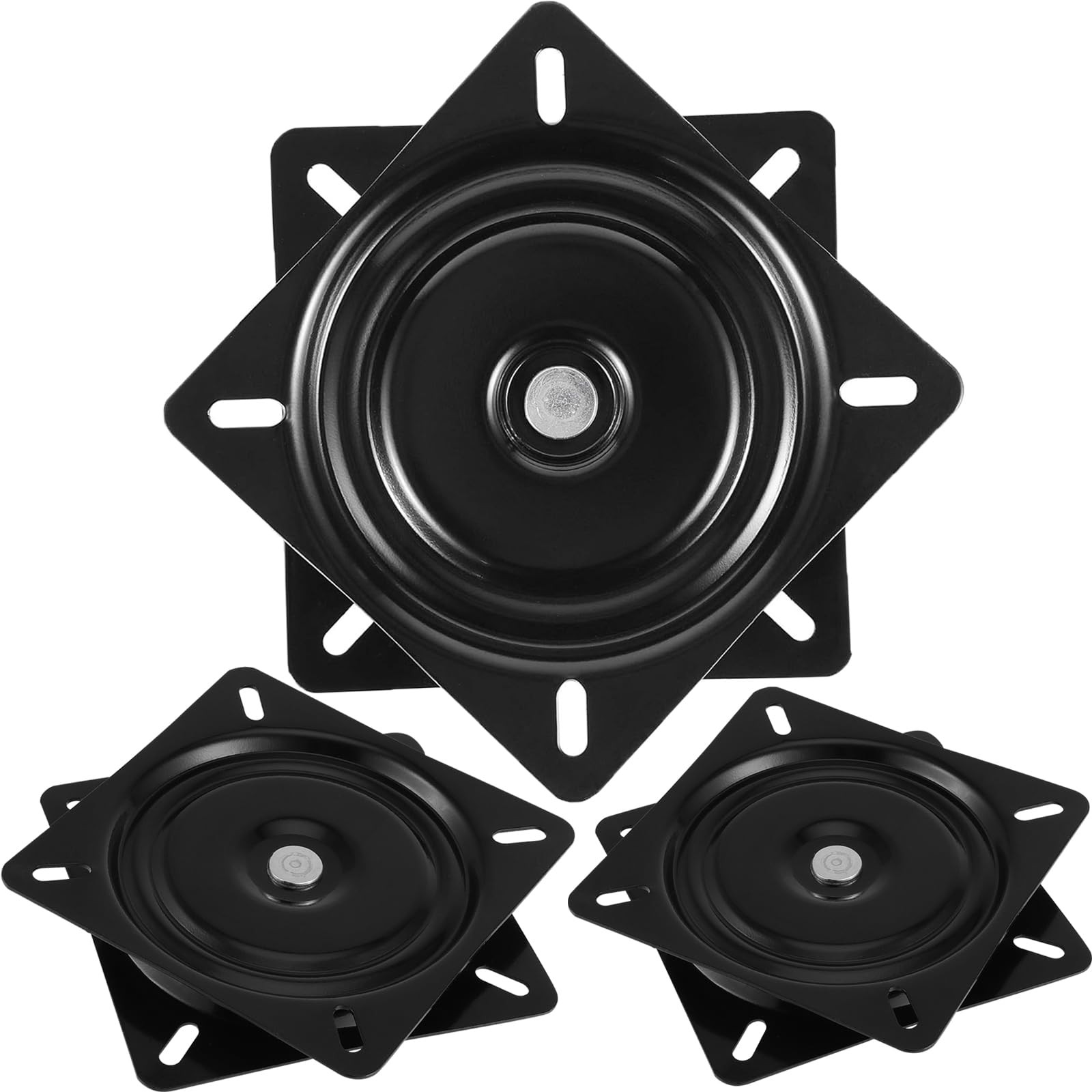 3 PCS 8 Inch Black Heavy Duty Bar Stool Seat Ball Bearing Swivel Plate Fit