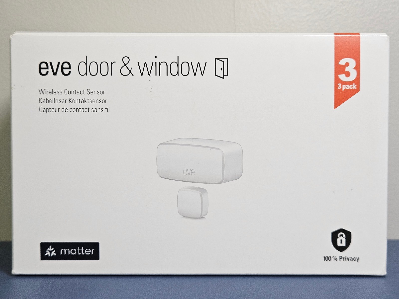 Eve Door & Window Wireless Contact Sensor - 3pk - White - New & Sealed!