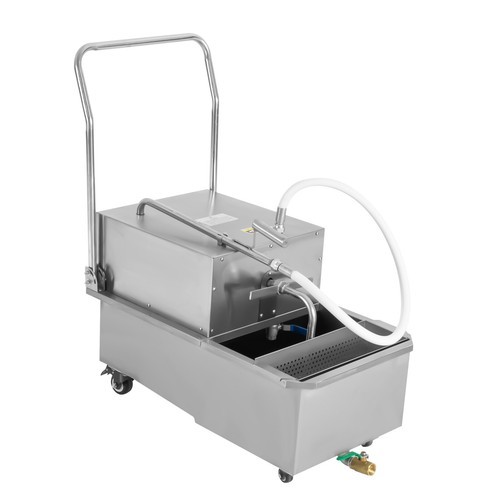 55L Fryer Oil Filter Cart Machine Commercial Kitchen Oil Filtration System SALE