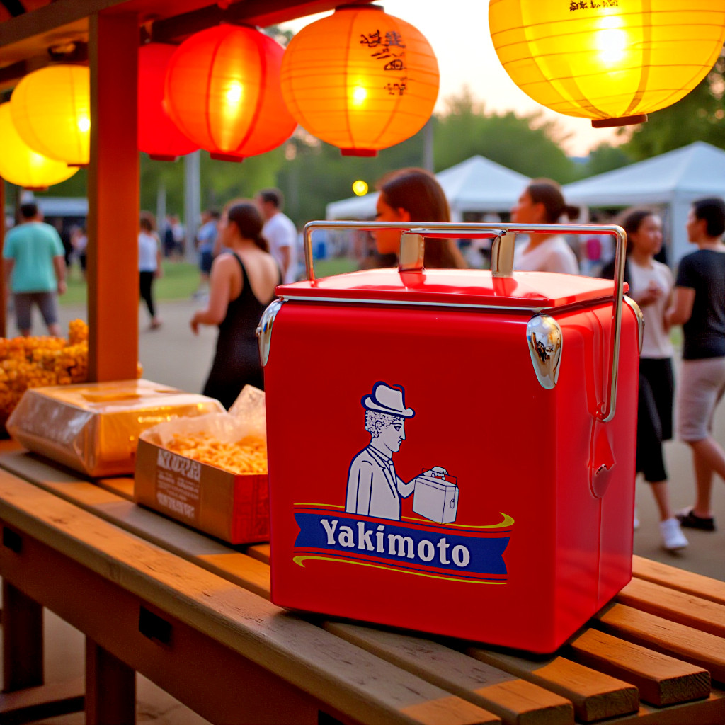 Yakimoto Vibrant Party Cooler - 14Qt Vintage Style - Essential for Food Stalls