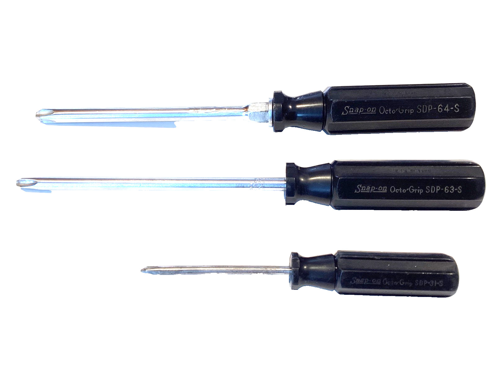 Snap On 3 Piece BLACK Hard Handle OCTO GRIP Super Phillips Tip Screwdriver Set