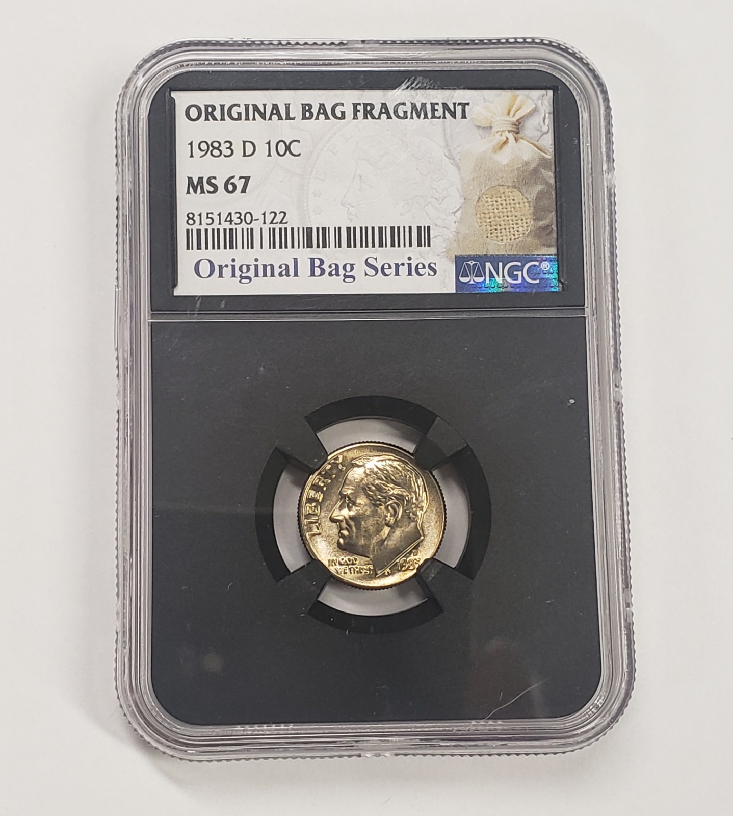 1983-D NGC MS67 Roosevelt Dime Original Bag Fragment Series Designation