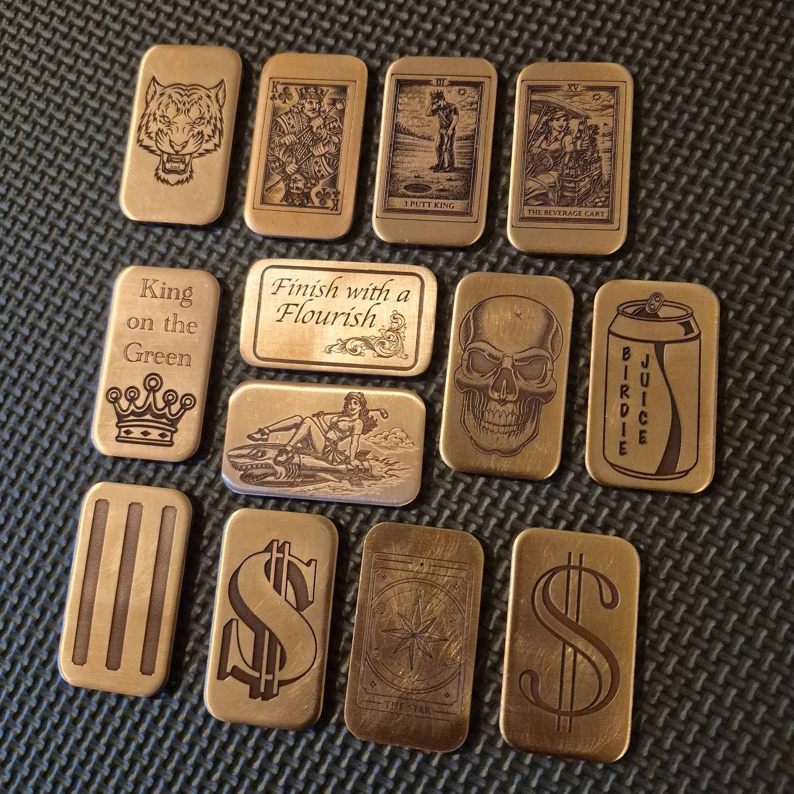Custom Engraved Copper Rectangle Golf Ball Marker / Send your Design / Idea