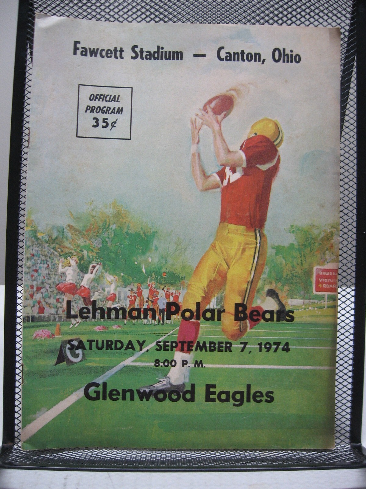 1974 Football Program Lehman Polar Bears vs Glenwood Eagles Fawcett Stadium