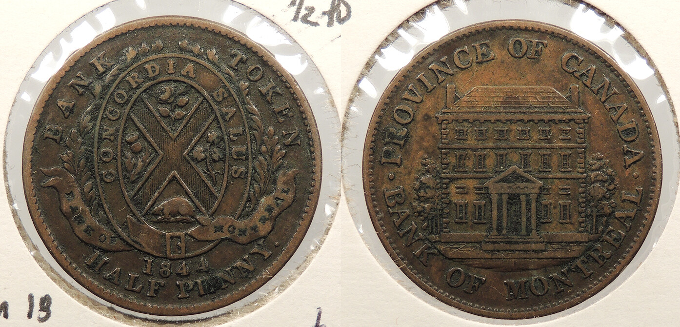 CANADA Lower Canada 1844 Halfpenny Token #WC93568