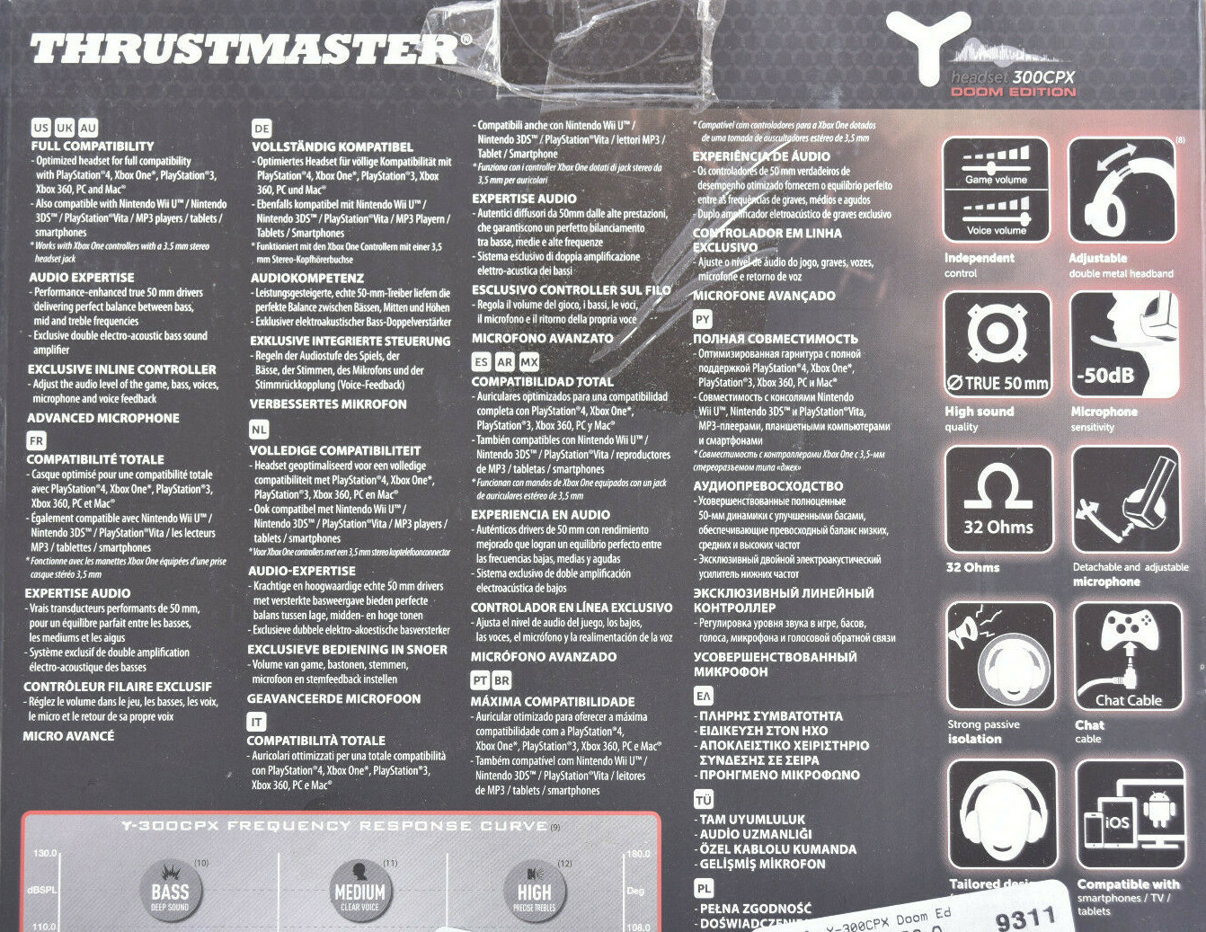 Thrustmaster Y-300CPX Doom Edition Gaming Headset PC PS5 PS4 Xbox Headphones