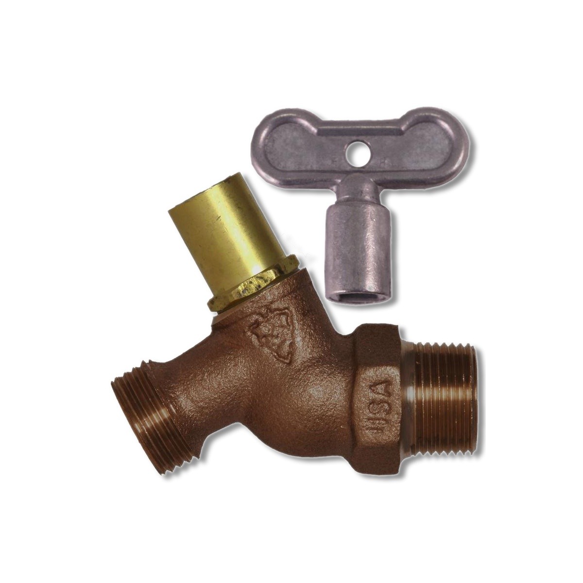 Arrowhead 1/2 in MIP in X 3/4 in MHT Brass No-Kink Hose Bibb 251LKLF