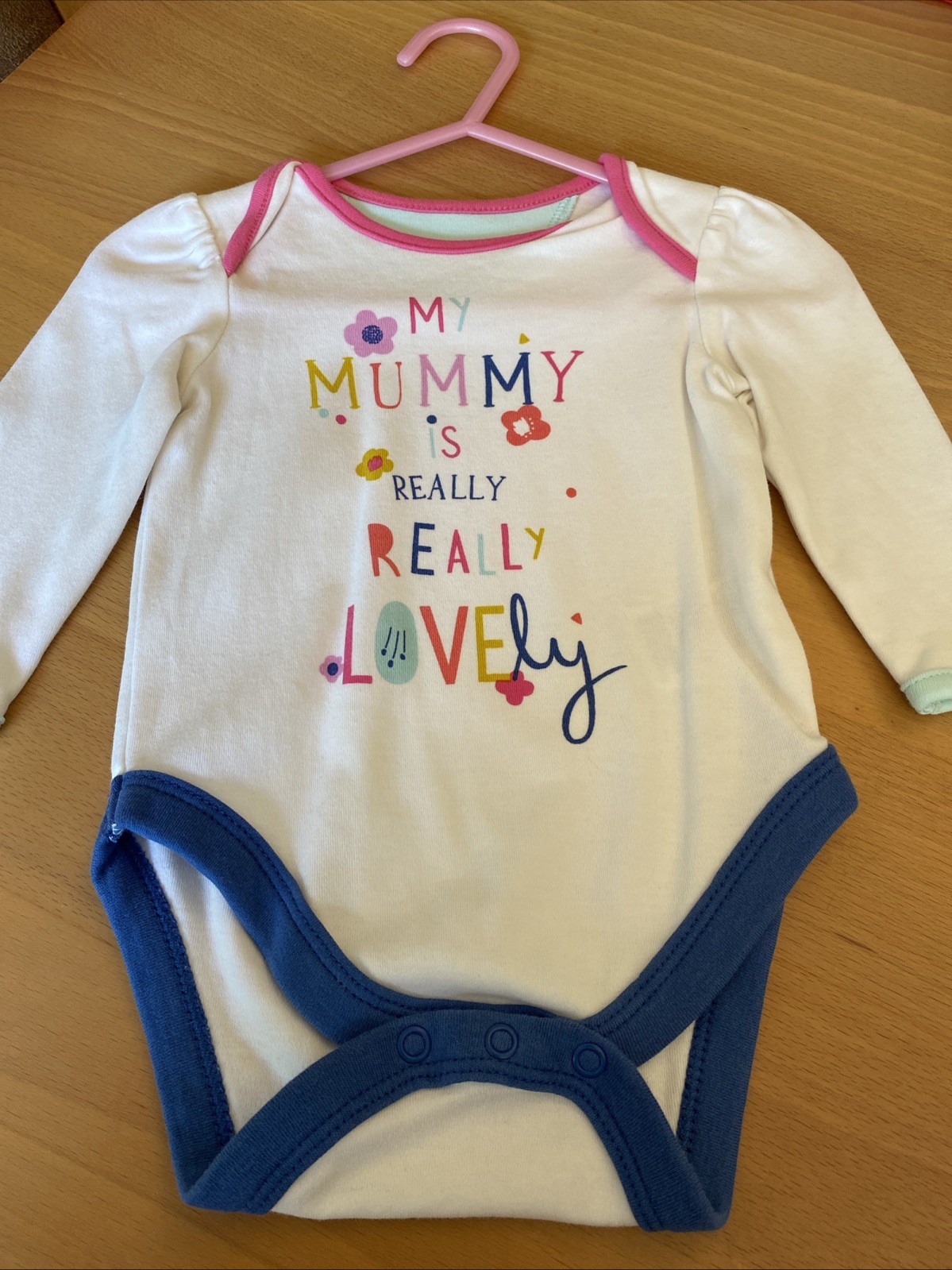 baby girls clothes 3-6 months Mothercare My Mummy is Lovely Long Sleeve Vest Top