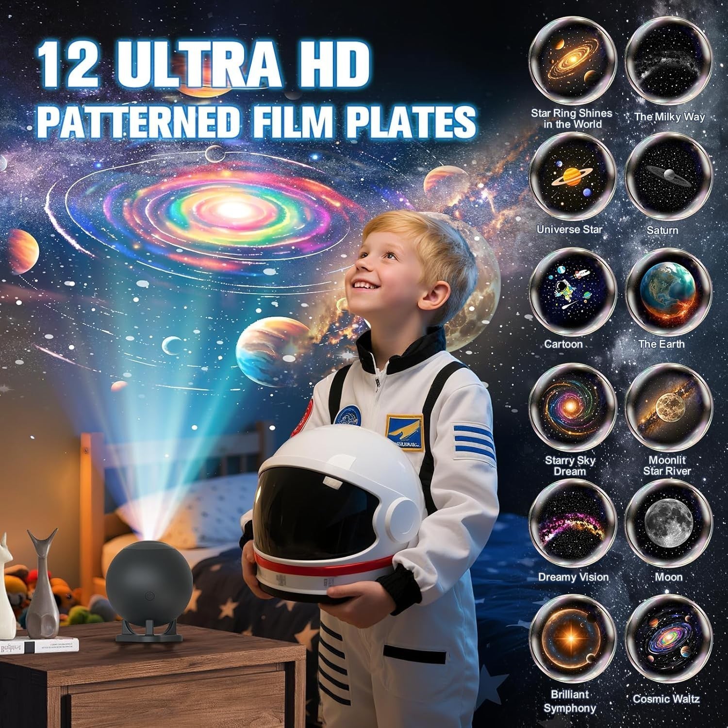 Galaxy Projector 12 in 1 Planetarium Star Projector Starry Night Light Nebula US