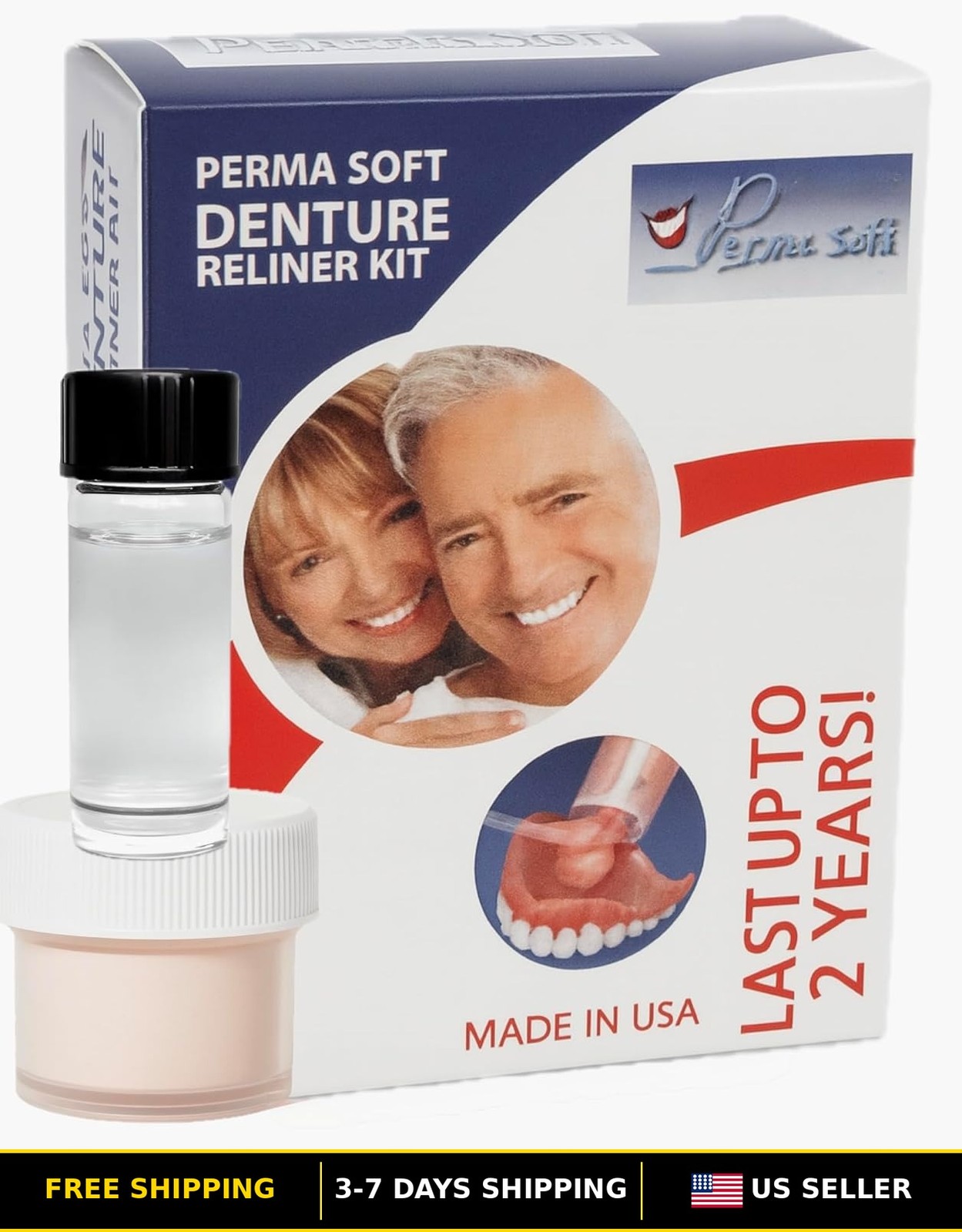 Soft Denture Reliner Kit - Repairs & Customizes Fit for 1 Plate