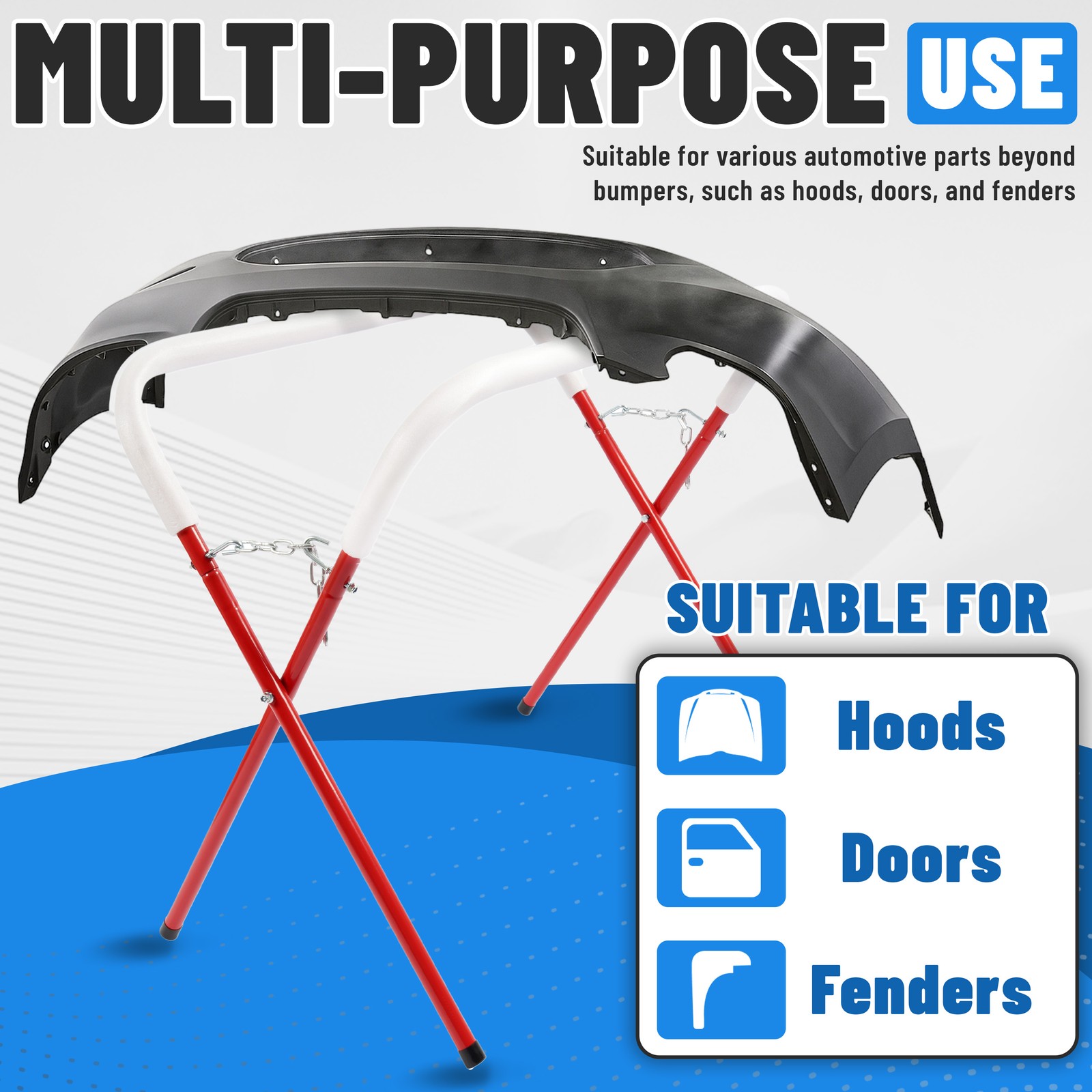 Red 500LBS Portable Folding Work Stand Auto Body Tool Painting Rack Steel Rubber