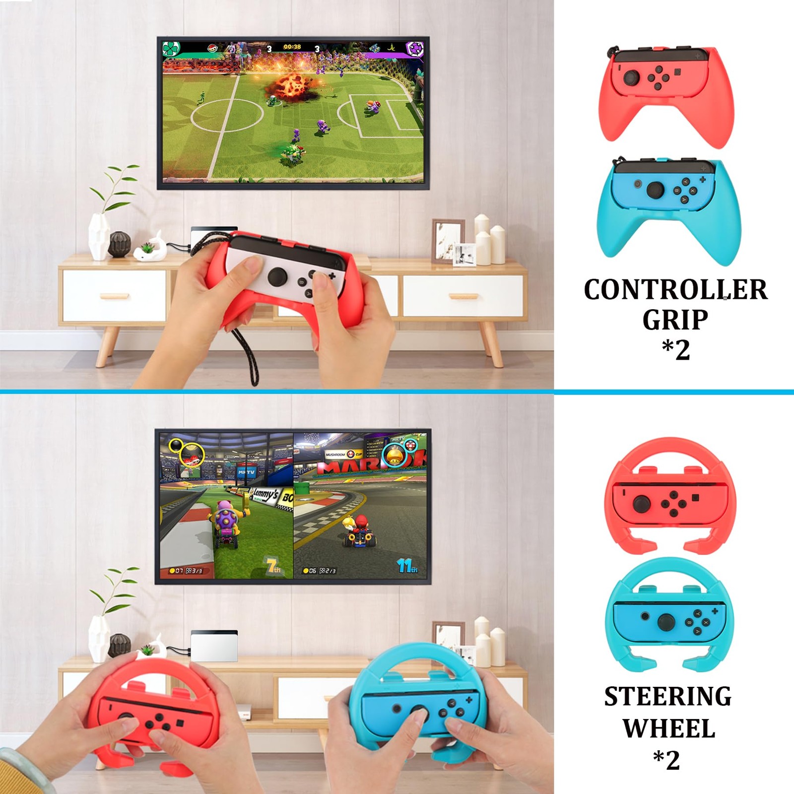 WEILE Switch Sports Accessories Bundle - Accessories, red, blue