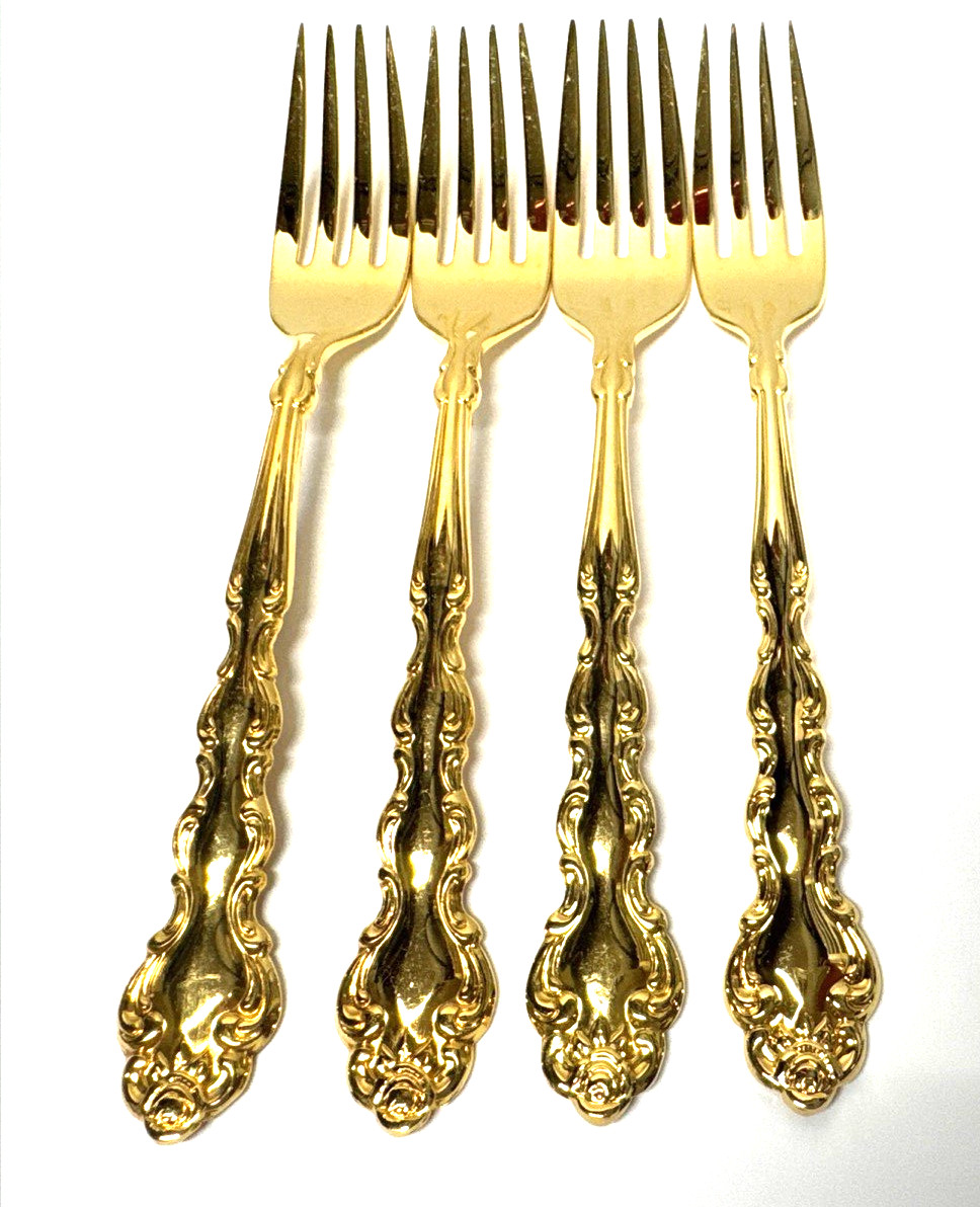 Oneida Community Gold Beethoven Electro-plate 7.5”. Dinner Fork Lot 4