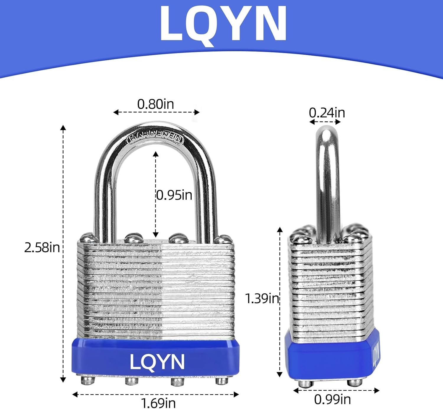Padlocks with Same Key 6 Pcs Laminated Keyed Padlock 40mm Keyed Alike Set