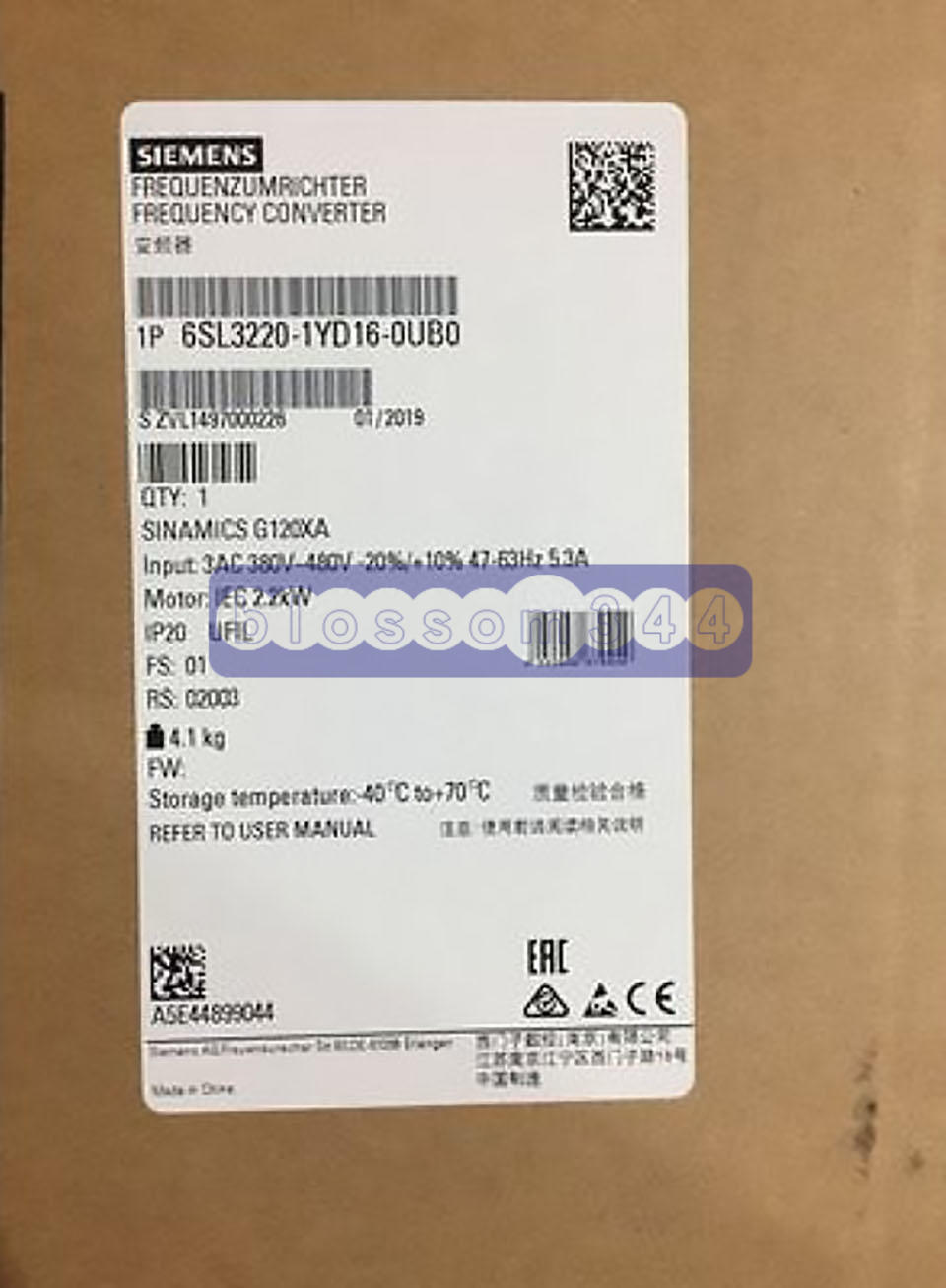 1PCS NEW Siemens Inverter 2.2KW 6SL3220-1YD16-0UB0 6SL3 220-1YD16-0UB0