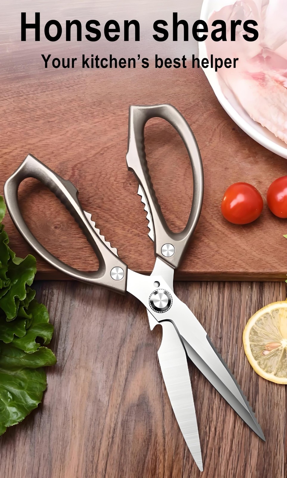 Kitchen Scissors, All Purpose，Ultra Sharp Japanese Meat Scissors，Heavy Duty C...