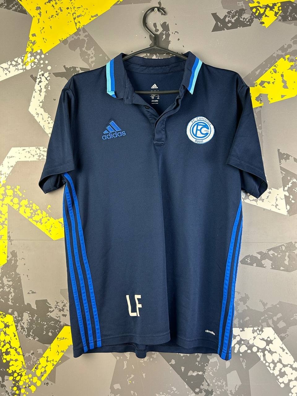 FC Concordia Basel Jersey Training Football Polo Shirt Adidas Men Size L ig93