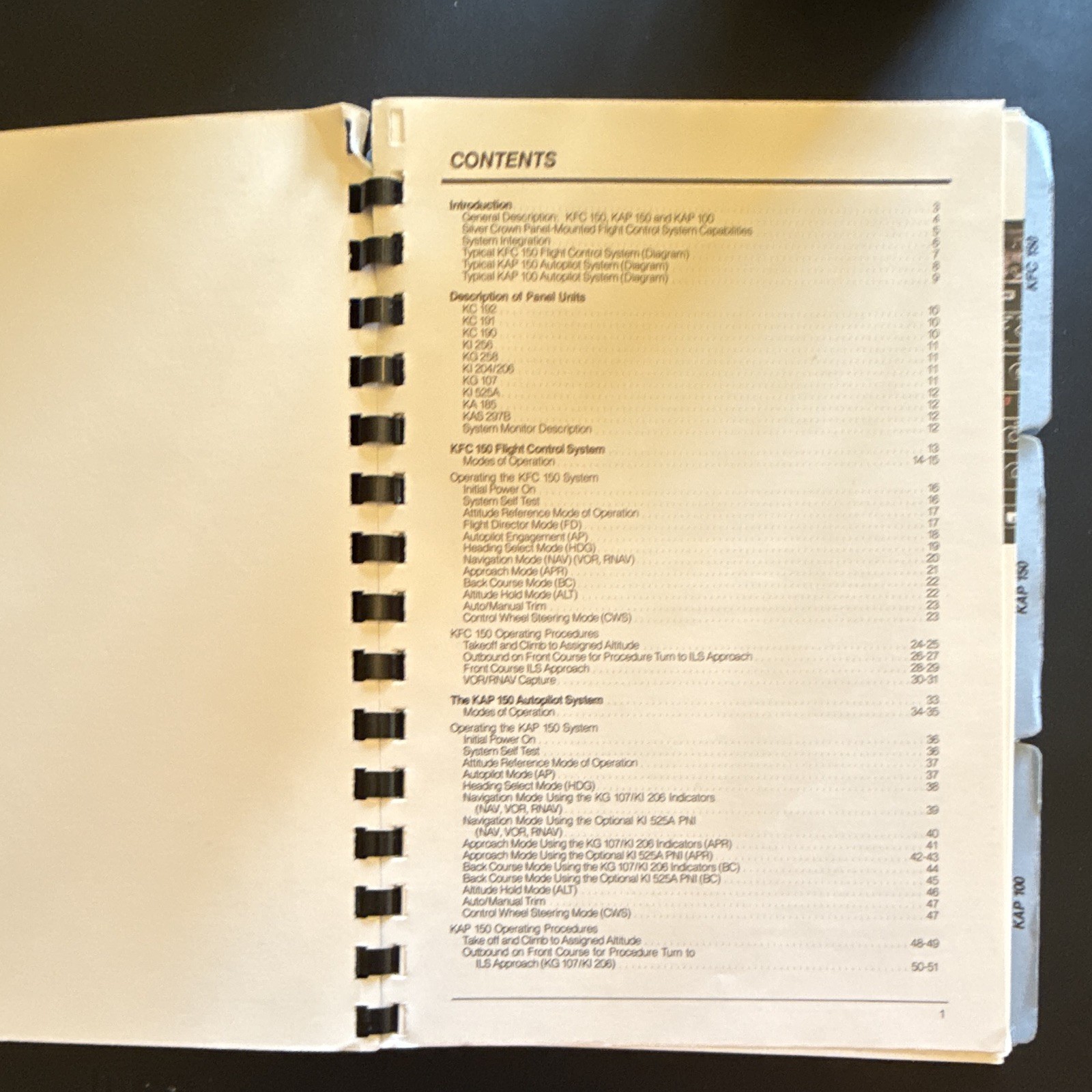 BENDIX/KING PILOT'S GUIDE FOR KFC 150/KAP 150 & KAP 100 FLIGHT CONTROL SYSTEM