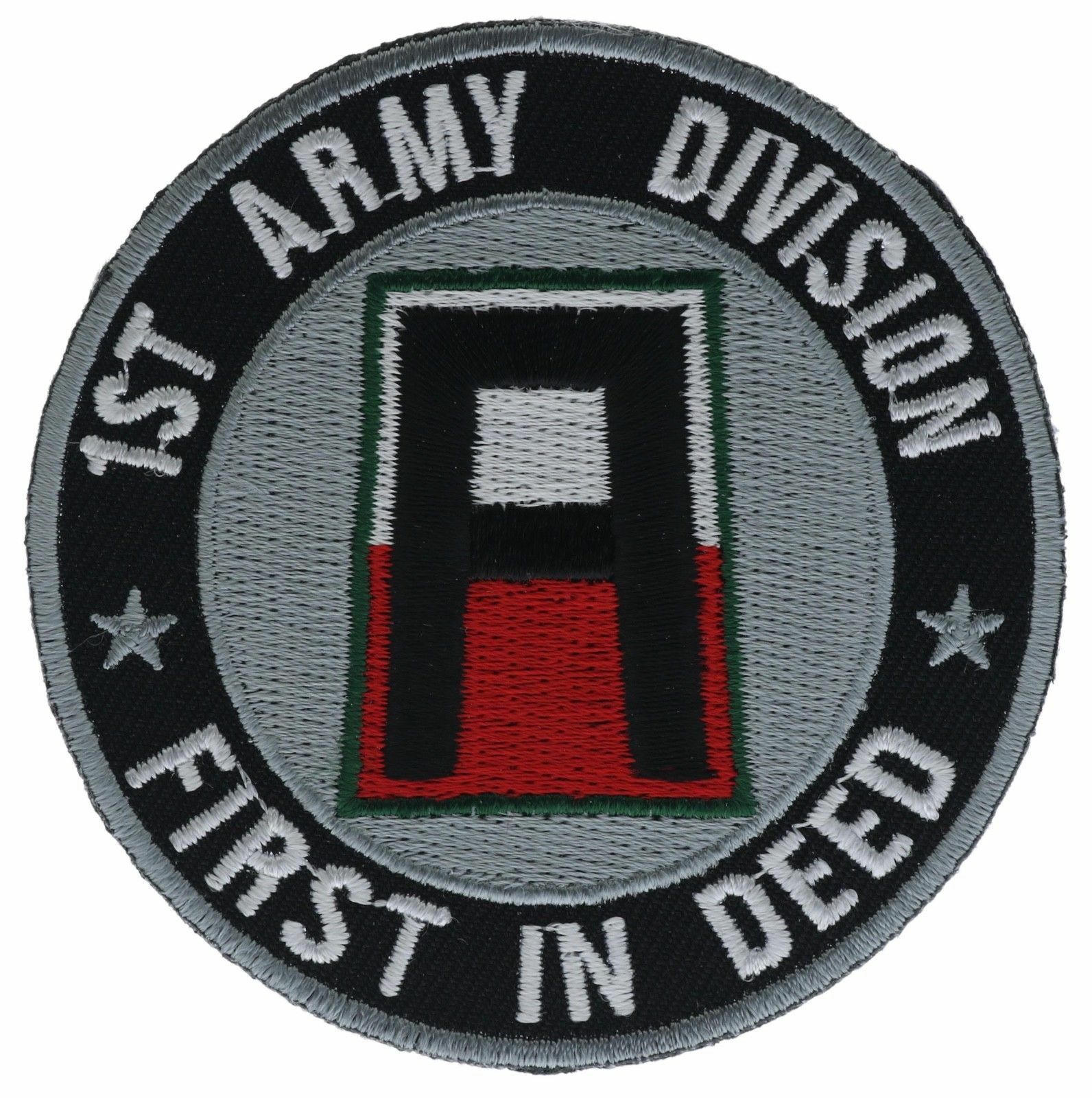 1st Army Division First In Deed 3 Inch Cap Hat Embroidered Patch F1D24Q