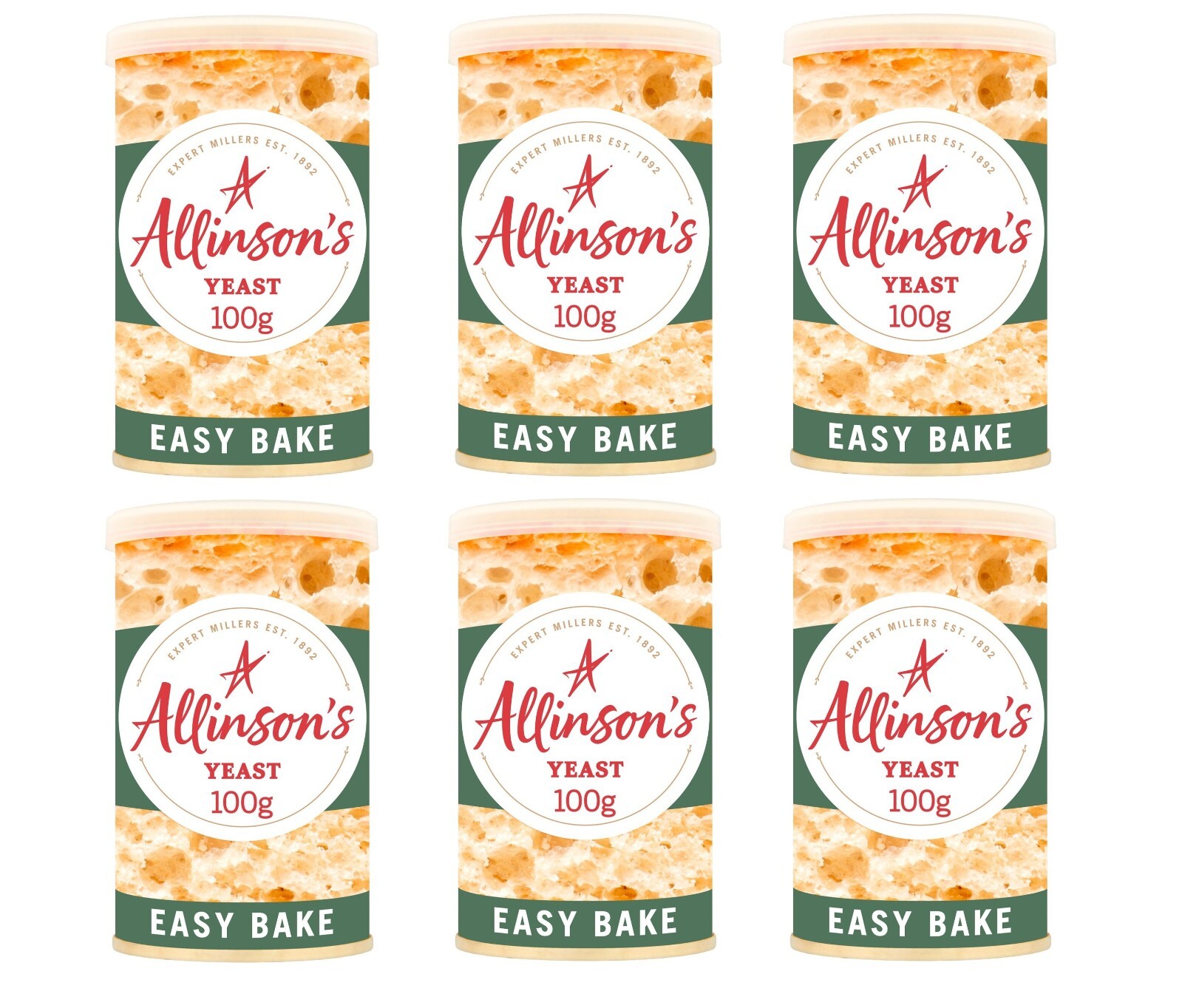 Allinson's Easy Bake Yeast Tin 100g PACK OF 6