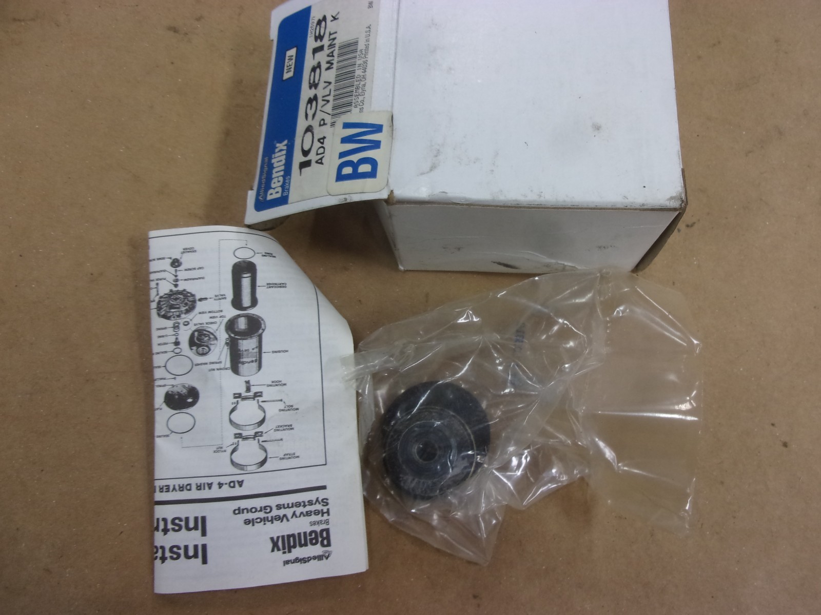 Purge Valve Repair Seal Kit for 65041X AD4 Air Dryer PDC # 103818P Bendix 103818